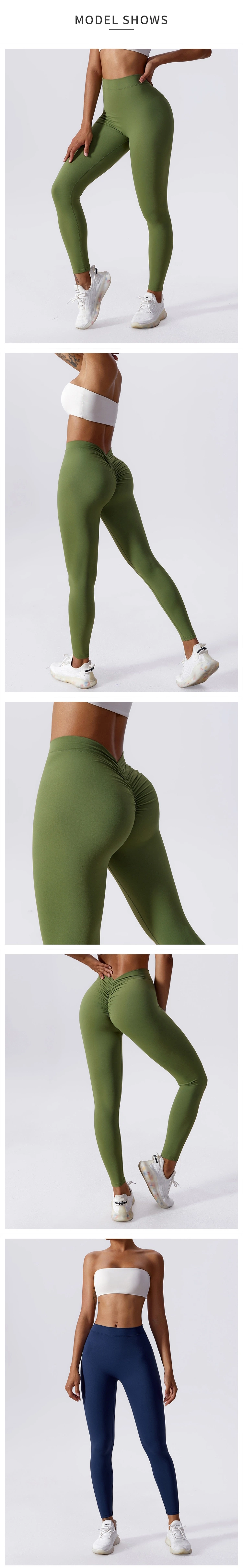 2023new Wholesale Hot Women Scrunch Butt Back V-Cut High Waisted Tummy Control Yoga Leggings Sports Fitness Gym Workout Leggings